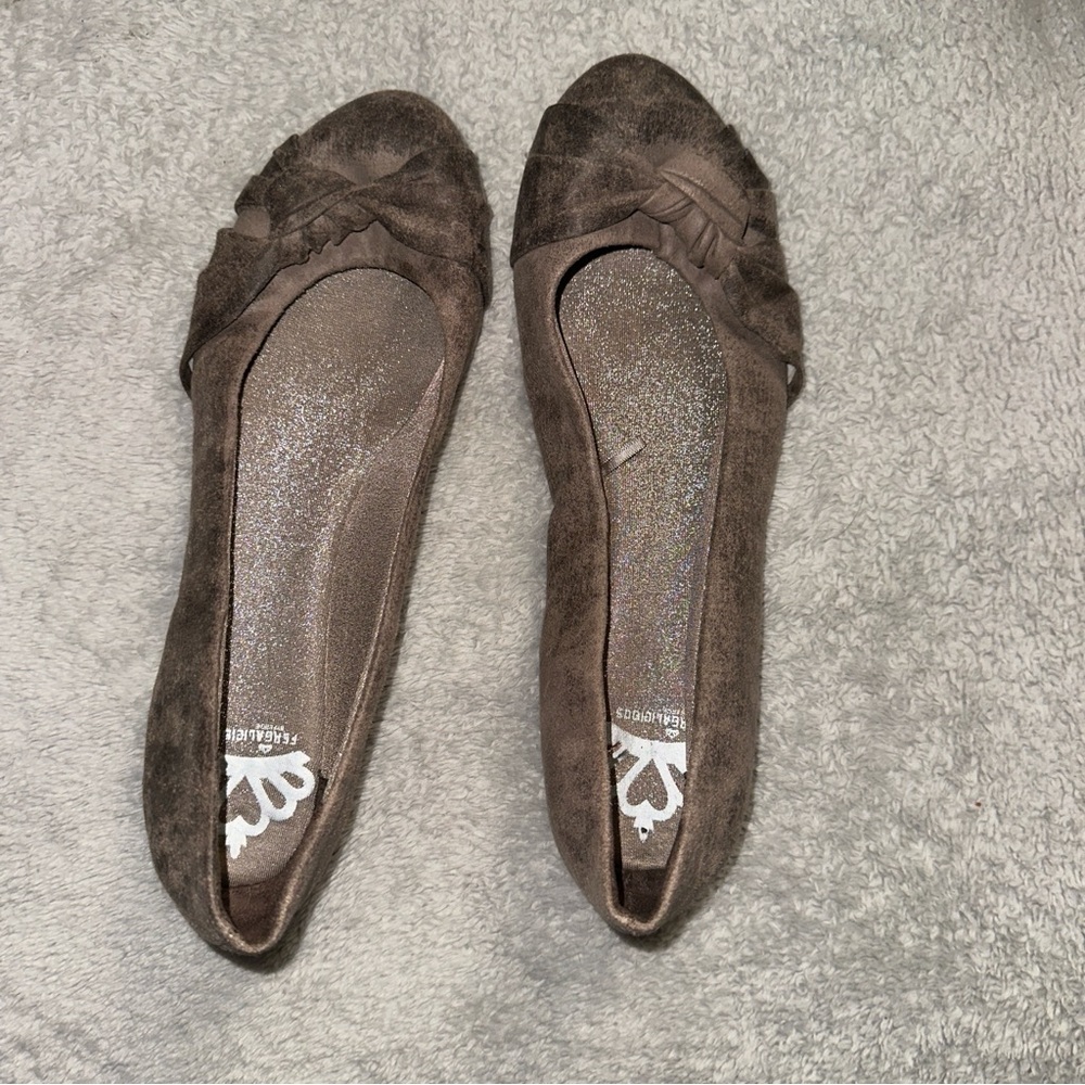 Fergalicious Taupe Suede Flats